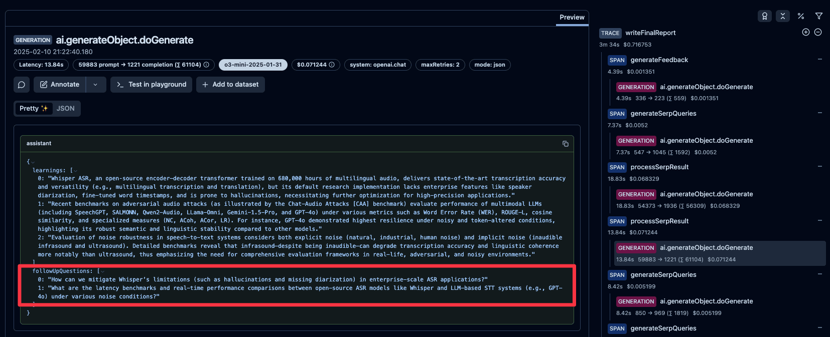 Follow Up
Questions